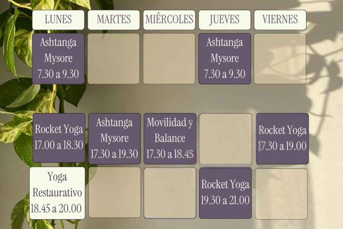 Horario de clases de Brilla Yoga Málaga